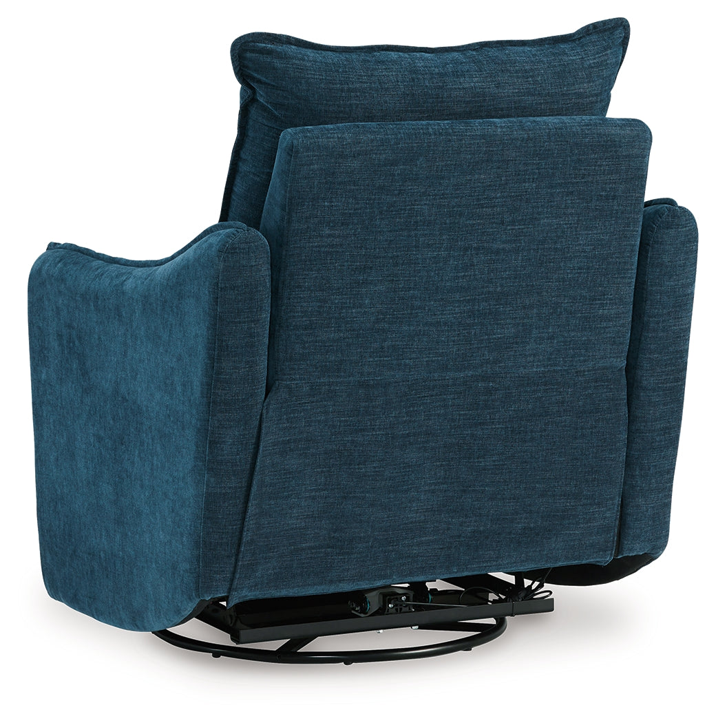McBurg Swivel Power Recliner (Color: Navy)