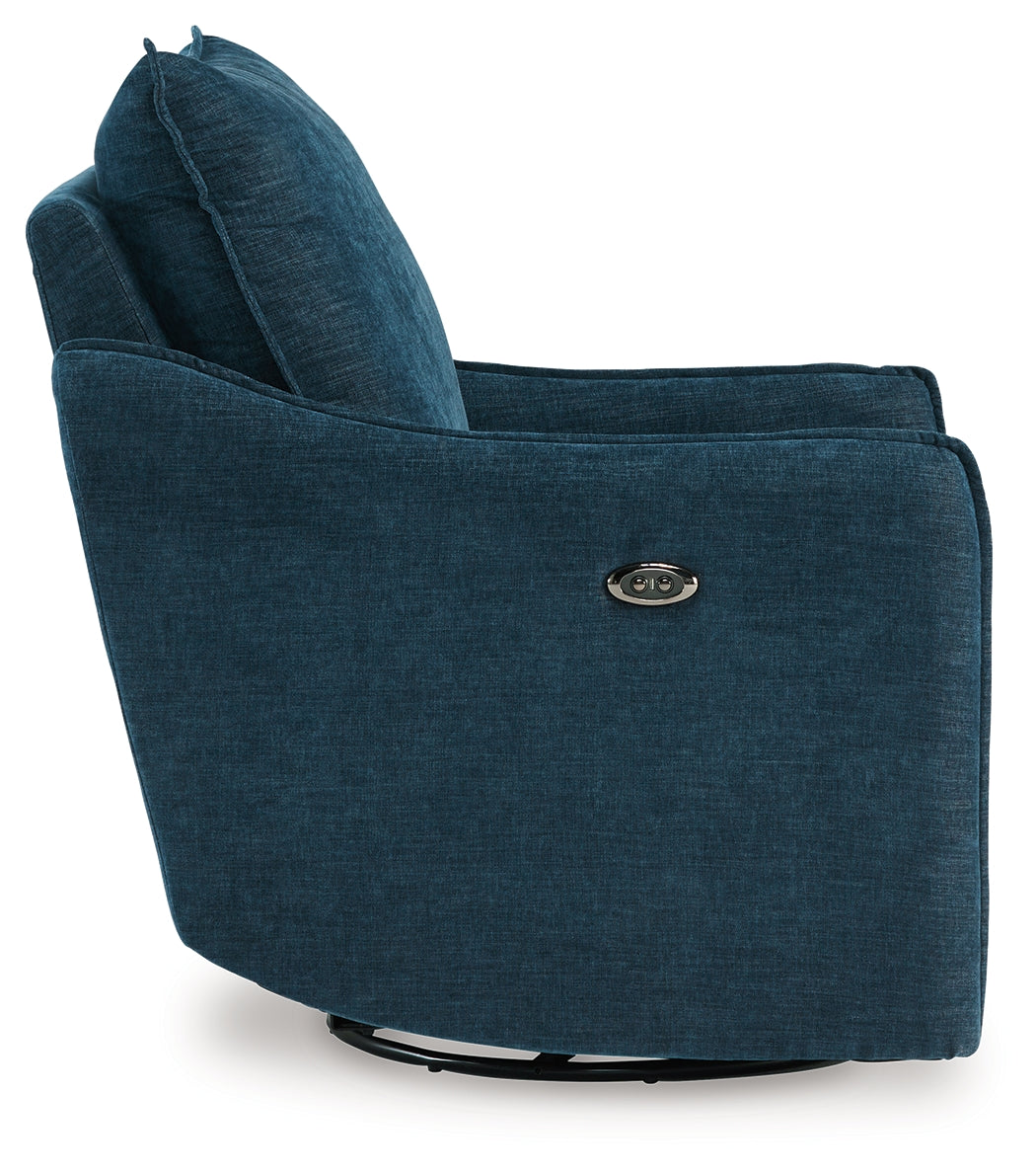 McBurg Swivel Power Recliner (Color: Navy)