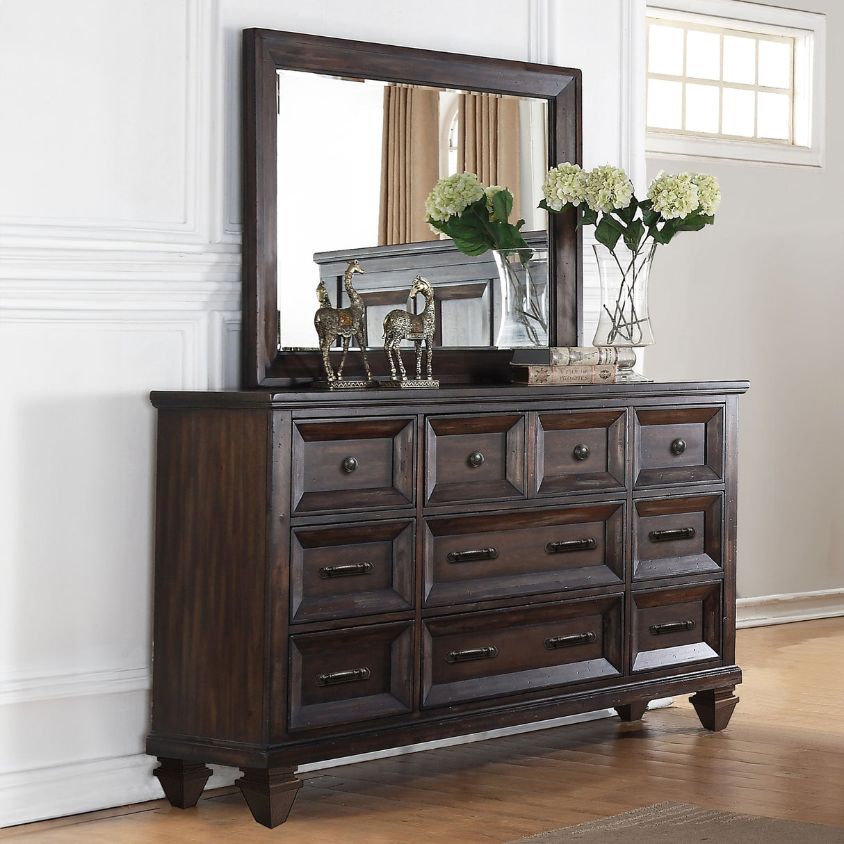 Sevilla - Dresser & Mirror - Dark Brown