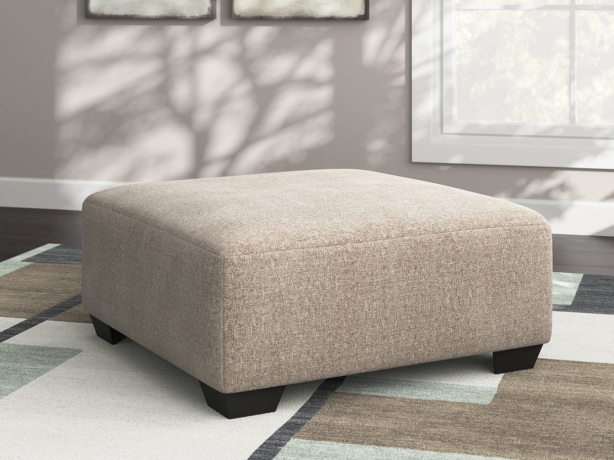 Newellen Oversized Accent Ottoman (Color: Hemp)