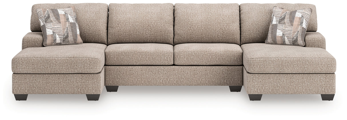 Newellen 3-Piece Sectional with Double Chaise (Color: Hemp)