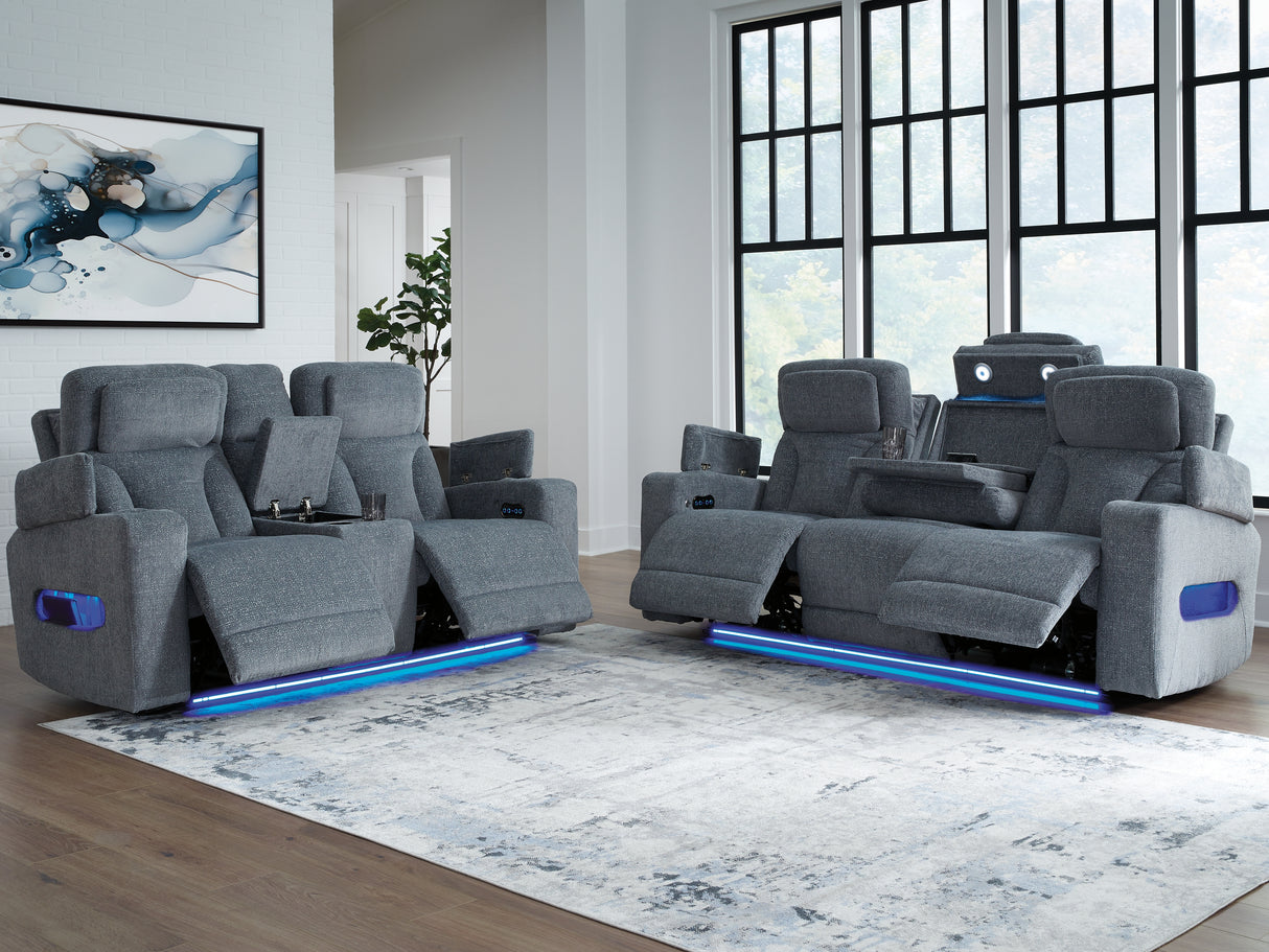 Studio Cave 2-Piece Sofa and Loveseat (Power Reclining Sofa, Power Reclining Loveseat with Console)