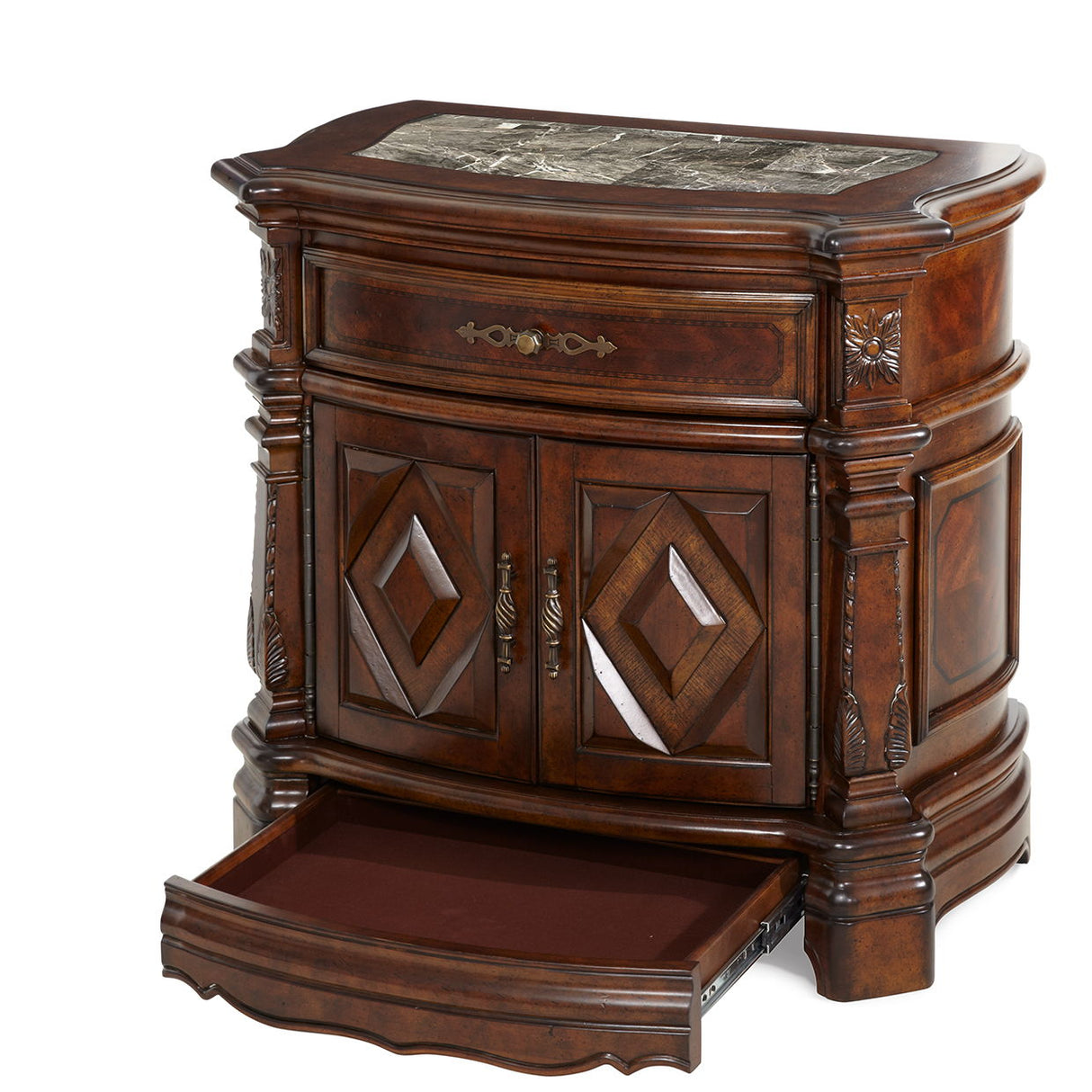 Windsor Court - Nightstand - Vintage Fruitwood