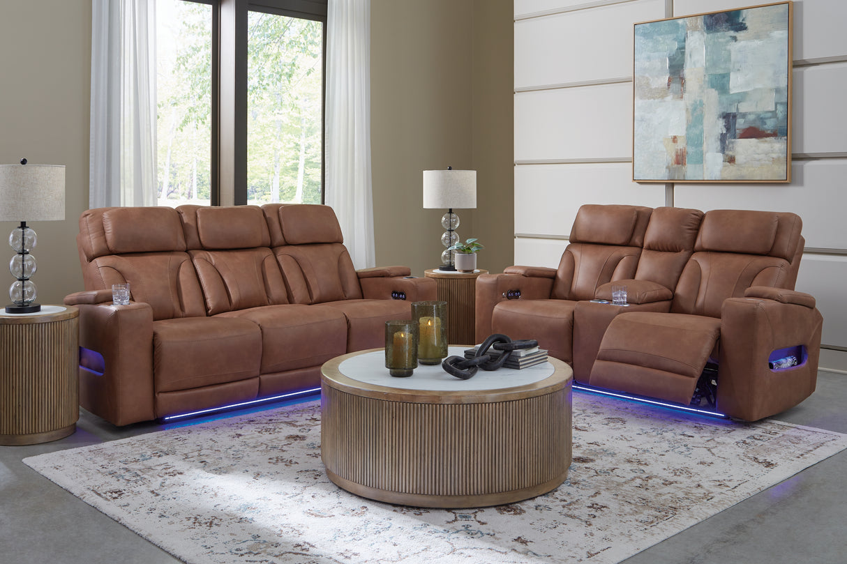 Clean-Slate 2-Piece Sofa and Loveseat (Power Reclining Sofa, Power Reclining Loveseat with Console)