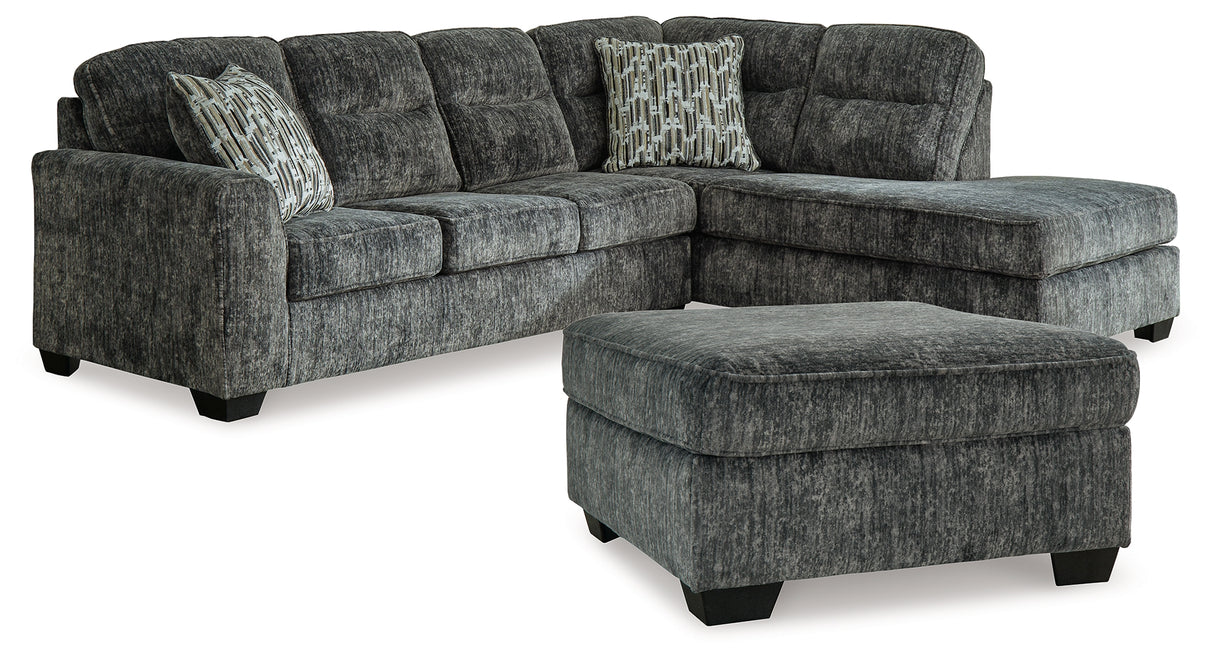 Lonoke 3-Piece Sectional with Ottoman (Right-Arm Facing Corner Chaise, Left-Arm Facing Sofa, Oversized Accent Ottoman)