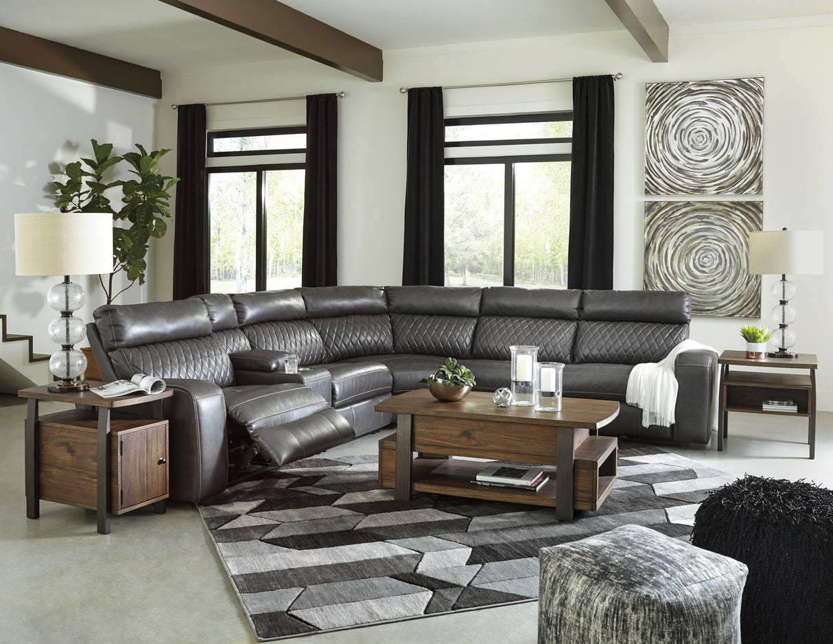 Samperstone 6-Piece Power Reclining Sectional (Configuration: 6-Piece (Samperstone Armless Recliner, Samperstone Armless Chair, Samperstone Console with Storage, Samperstone Left-Arm Facing Power Recliner, Samperstone Right-Arm Facing Power Recliner, Samperstone Wedge))