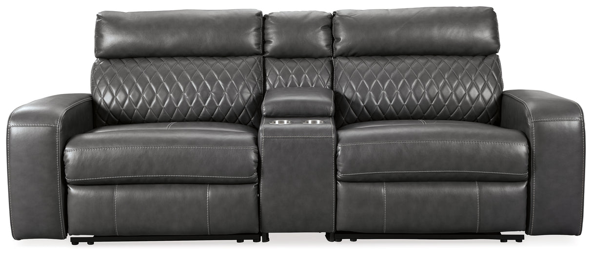 Samperstone 3-Piece Power Reclining Sectional Loveseat (Configuration: 3-Piece (Samperstone Console with Storage, Samperstone Left-Arm Facing Power Recliner, Samperstone Right-Arm Facing Power Recliner))
