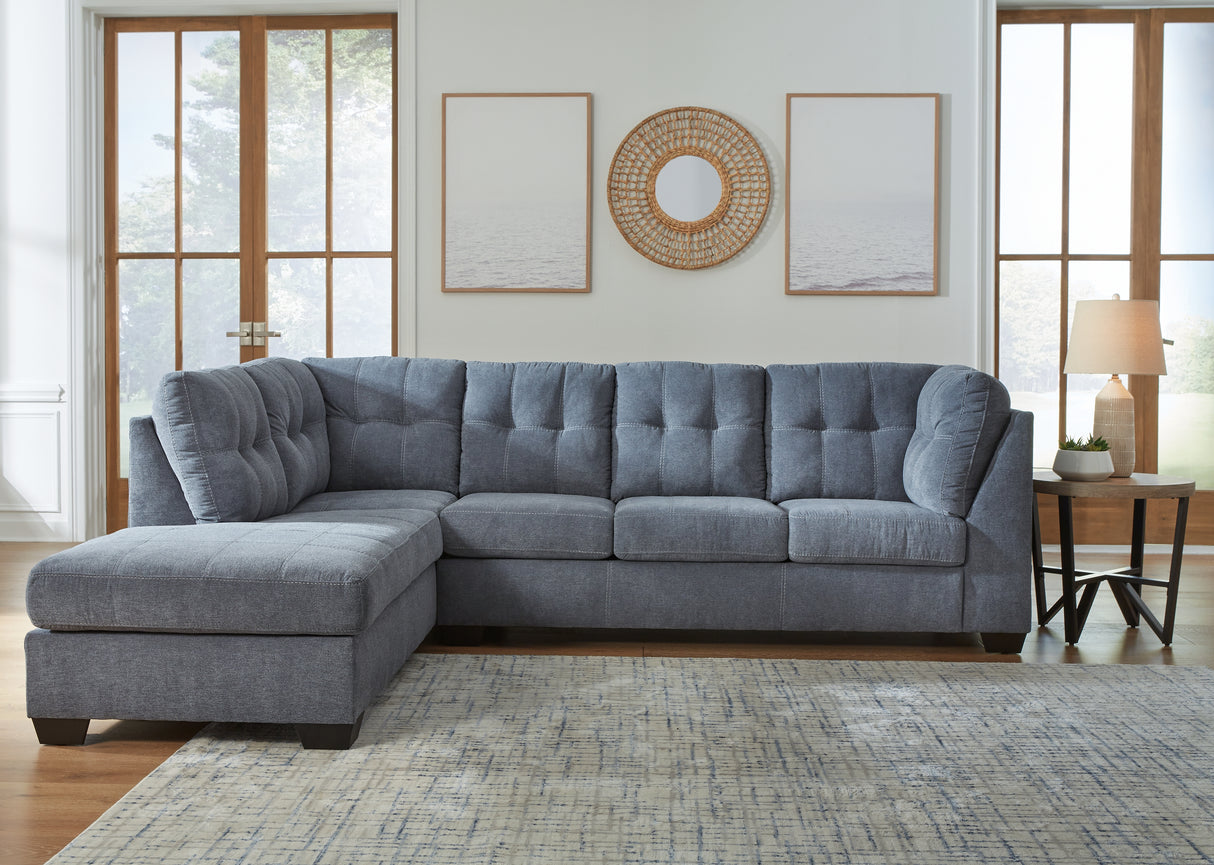 Marleton 2-Piece Sectional with Chaise (Color: Denim, Sectional Orientation: Left Arm Facing)