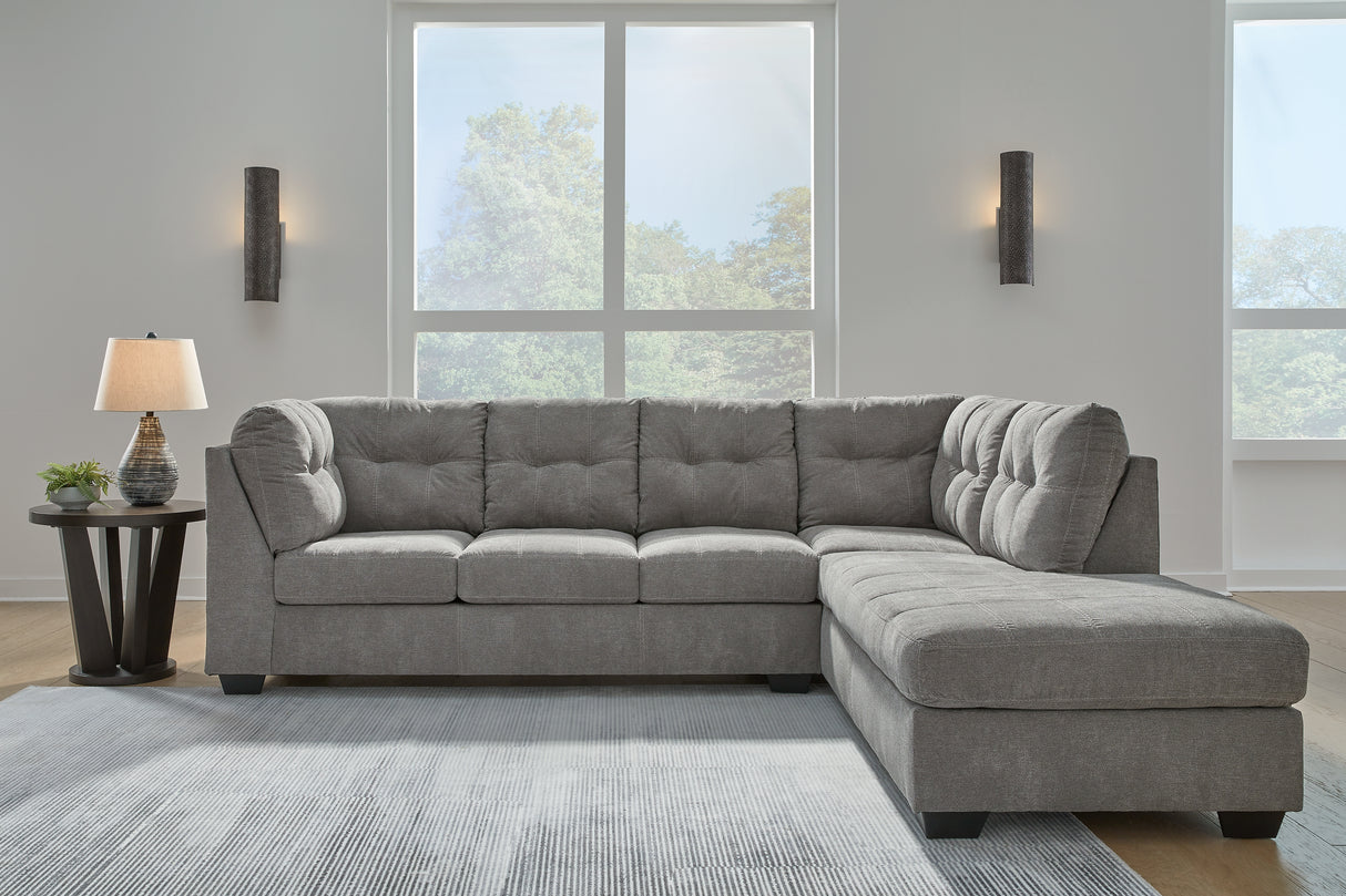 Marleton 2-Piece Sectional with Chaise (Color: Gray, Sectional Orientation: Right Arm Facing)