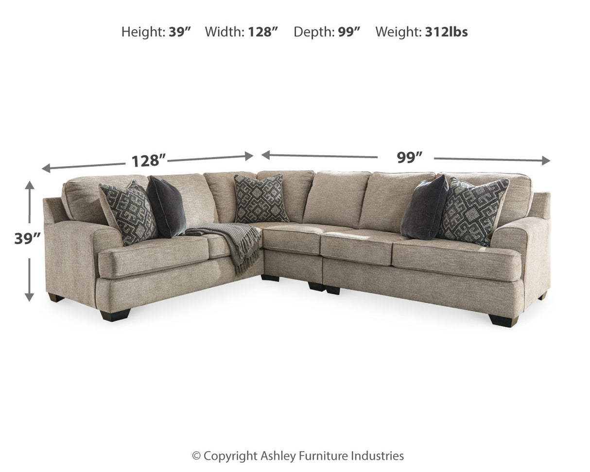 Bovarian 4-Piece Sectional with Ottoman (Ottoman, Armless Chair, Left-Arm Facing Sofa with Corner Wedge, Right-Arm Facing Loveseat)