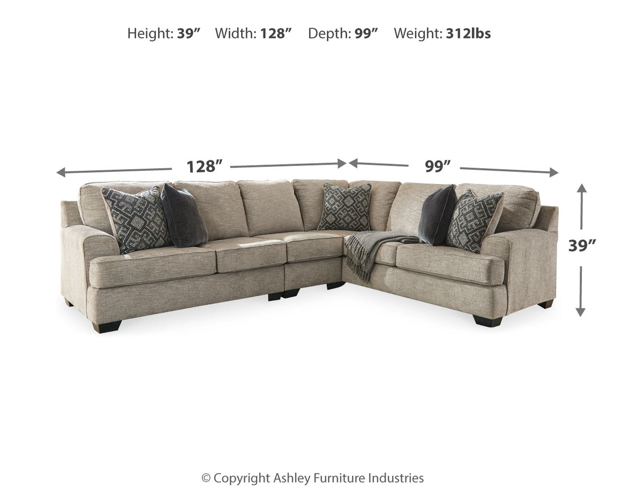 Bovarian 4-Piece Sectional with Ottoman (Ottoman, Armless Chair, Right-Arm Facing Sofa with Corner Wedge, Left-Arm Facing Loveseat)