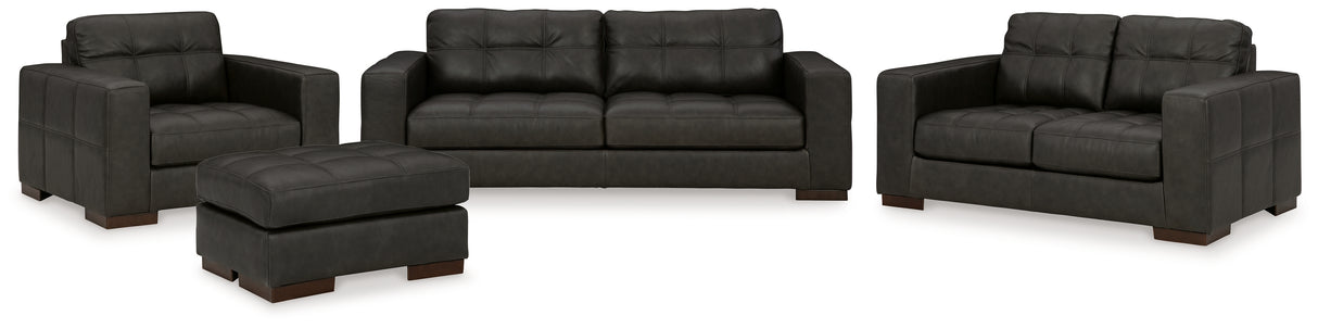Luigi 4-Piece Sofa, Loveseat, Chair and Ottoman (Sofa, Loveseat, Oversized Chair, Ottoman)