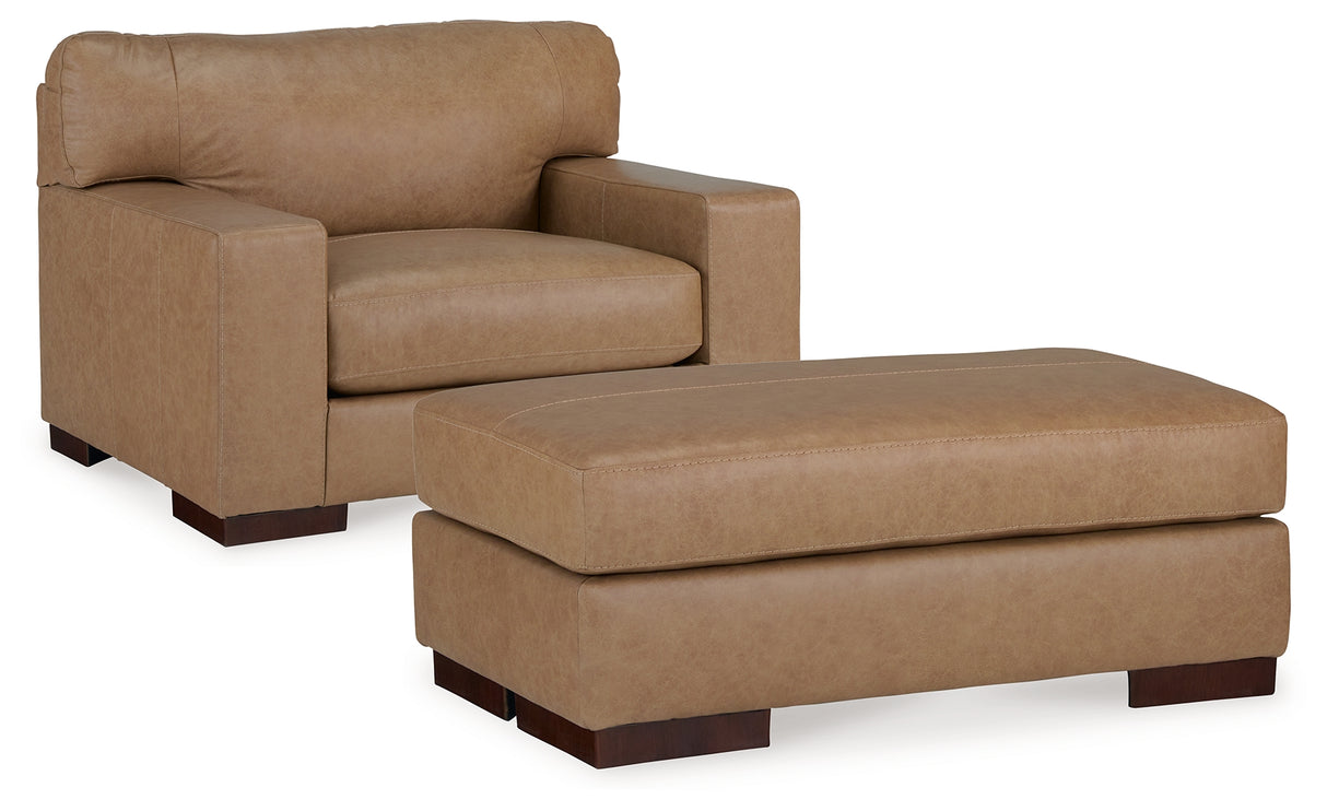 Lombardia 2-Piece Chair and Ottoman (Oversized Chair, Ottoman)
