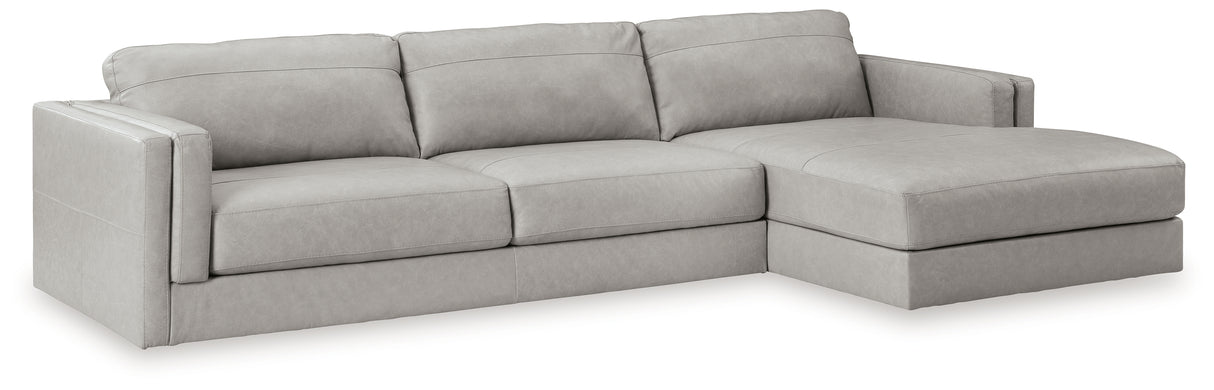 Amiata 3-Piece Sectional with Ottoman (Right-Arm Facing Corner Chaise, Left-Arm Facing Sofa, Oversized Accent Ottoman)