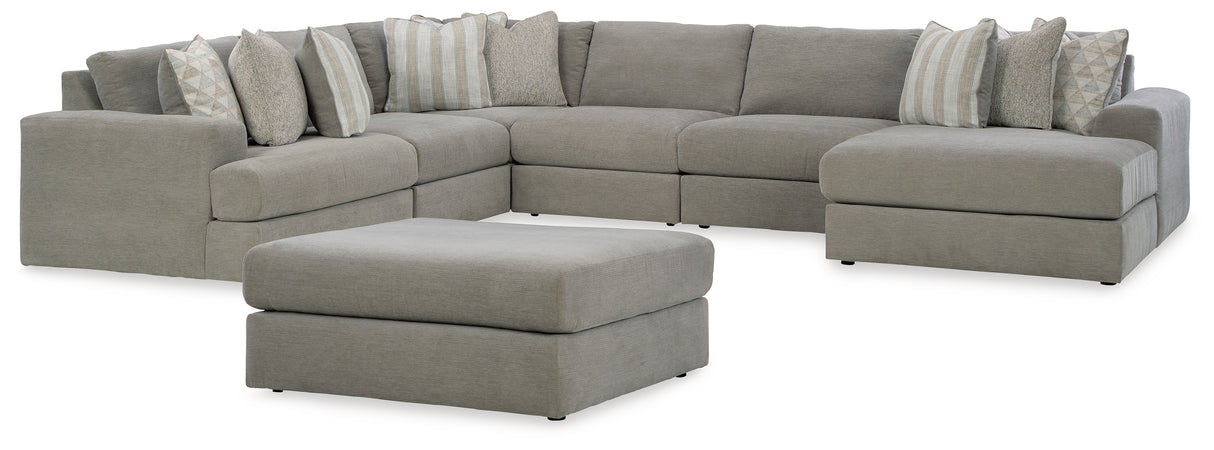 Avaliyah 7-Piece Sectional with Ottoman (Right-Arm Facing Corner Chaise, Armless Chair, Armless Chair, Armless Chair, Left-Arm Facing Corner Chair, Wedge, Oversized Accent Ottoman)