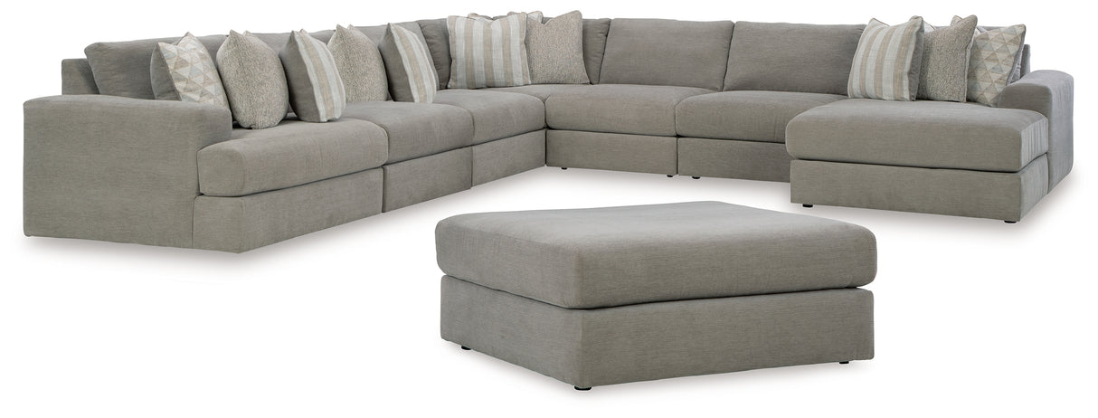 Avaliyah 8-Piece Sectional with Ottoman (Right-Arm Facing Corner Chaise, Armless Chair, Armless Chair, Armless Chair, Armless Chair, Left-Arm Facing Corner Chair, Wedge, Oversized Accent Ottoman)