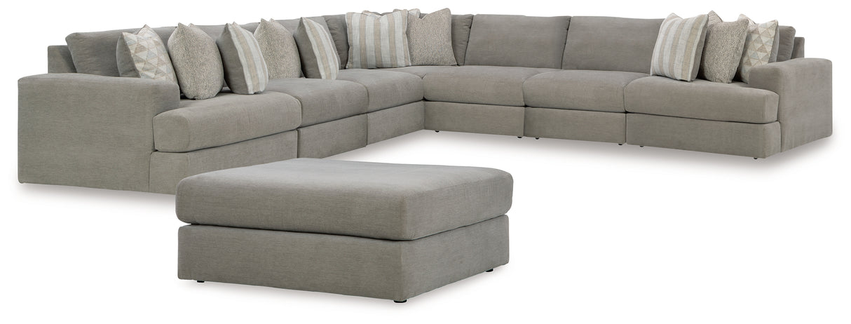 Avaliyah 8-Piece Sectional with Ottoman (Armless Chair, Armless Chair, Armless Chair, Armless Chair, Left-Arm Facing Corner Chair, Right-Arm Facing Corner Chair, Wedge, Oversized Accent Ottoman)