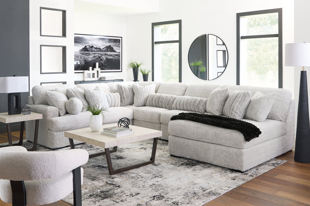 Cuddle Plush 3-Piece Sectional with Chaise (Configuration: 6-Piece (Cuddle Plush Oversized Armless Chaise, Cuddle Plush Armless Chair, Cuddle Plush Armless Chair, Cuddle Plush Armless Chair, Cuddle Plush Left-Arm Facing Corner Chair, Cuddle Plush Wedge))