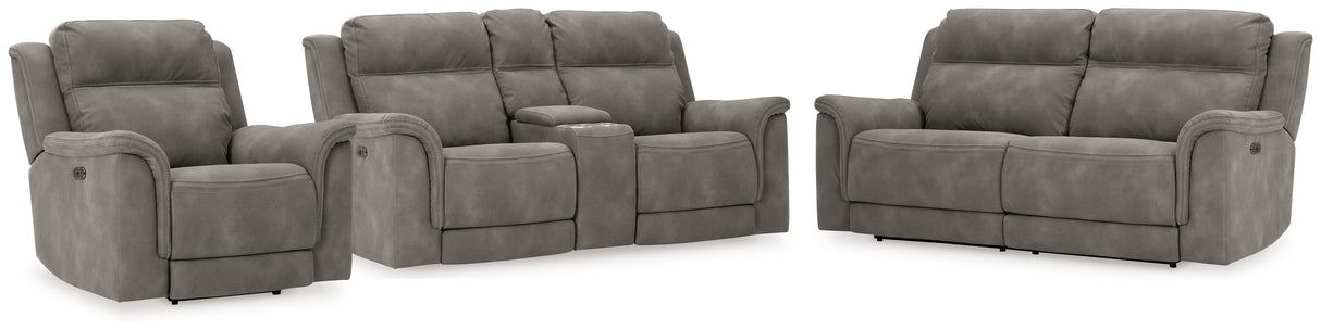 Next-Gen DuraPella 3-Piece Sofa, Loveseat and Recliner (Power Reclining Sofa, Power Reclining Loveseat with Console, Power Recliner)