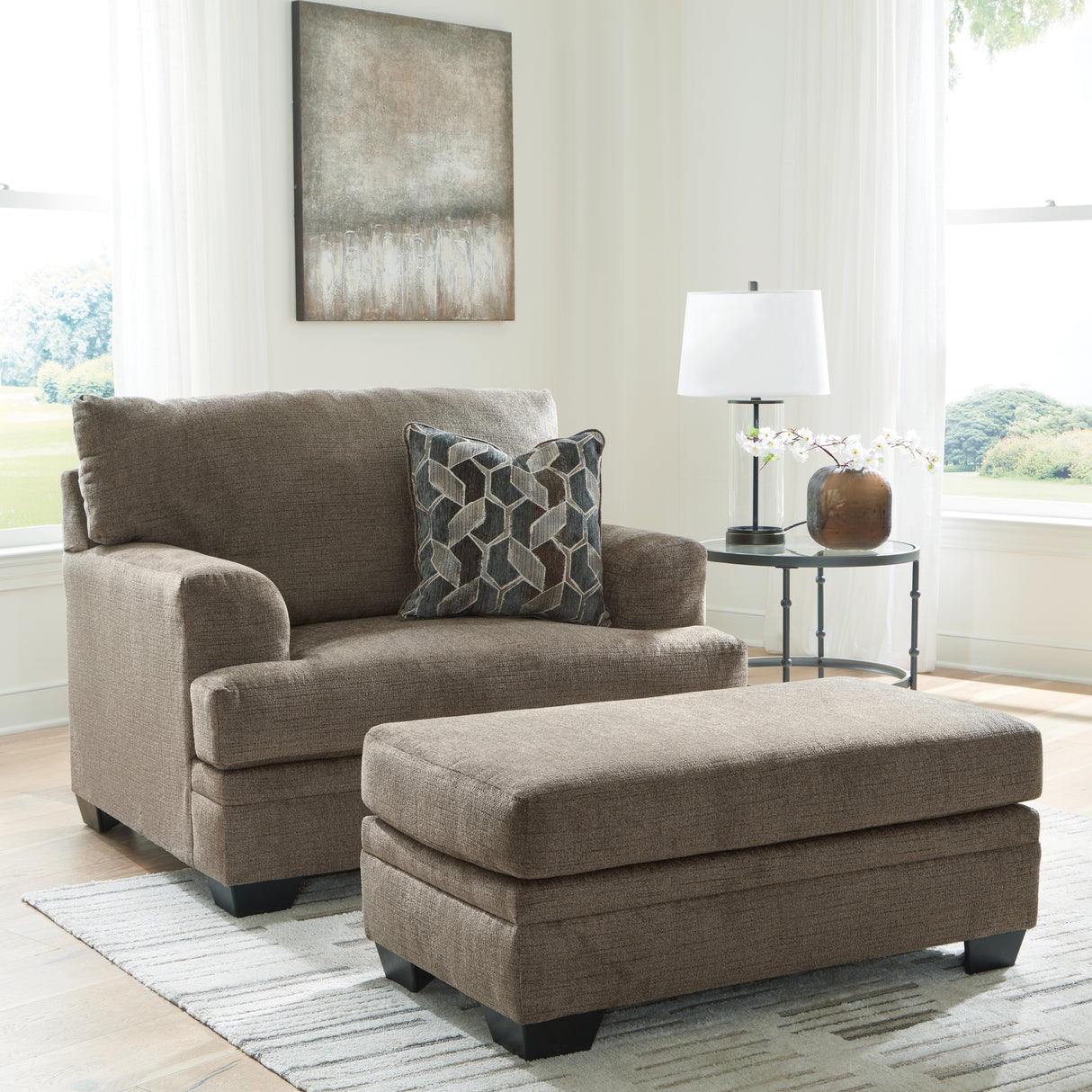 Stonemeade 3-Piece Sofa Chaise, Chair, and Ottoman (Sofa Chaise, Oversized Chair, Ottoman)
