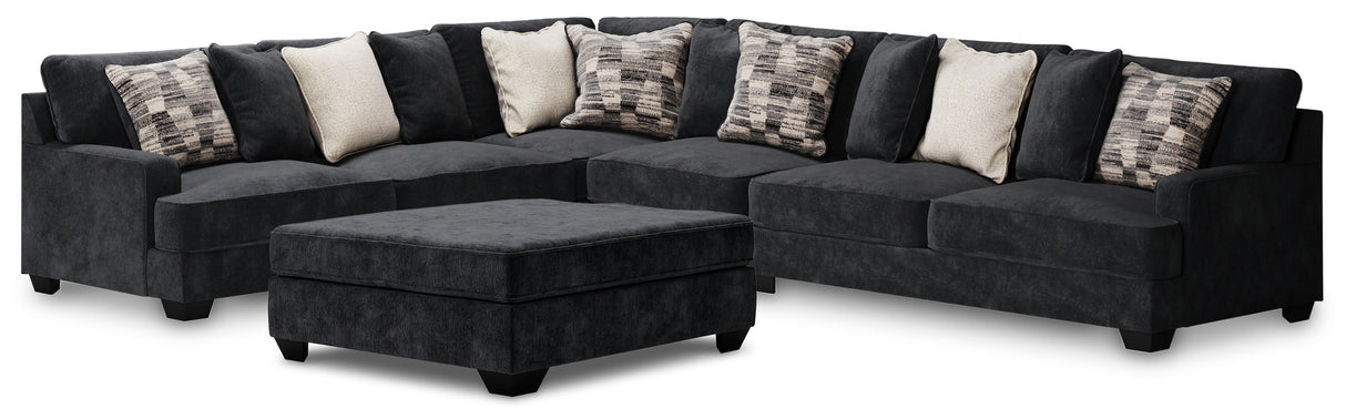 Lavernett 5-Piece Sectional with Ottoman (Armless Chair, Left-Arm Facing Sofa, Right-Arm Facing Sofa, Wedge, Oversized Accent Ottoman)