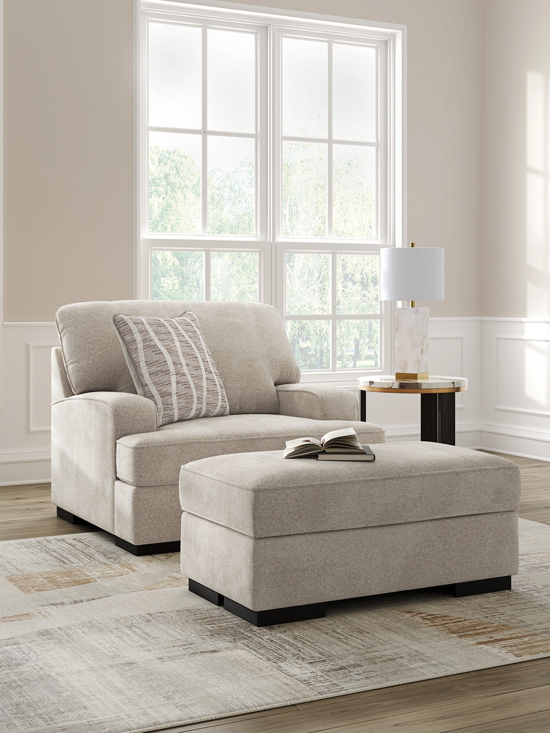 High Profile 2-Piece Chair and Ottoman (Oversized Chair, Ottoman)