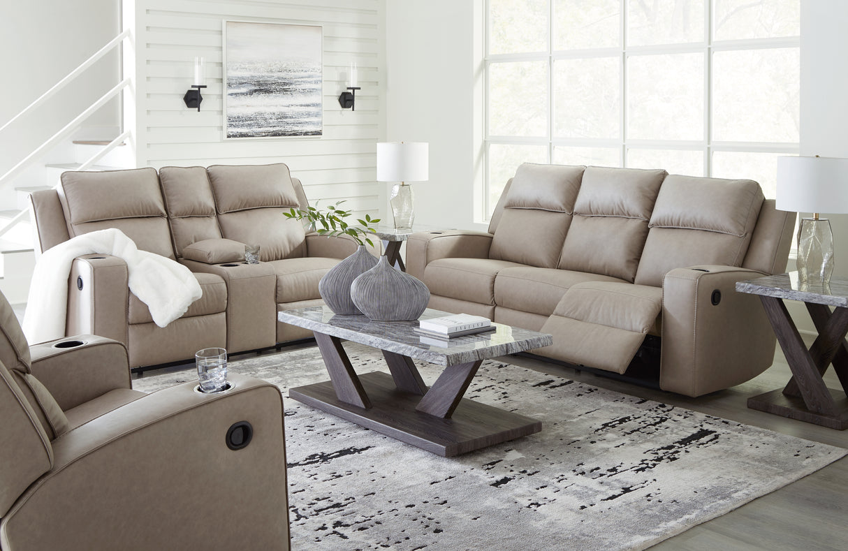 Lavenhorne 3-Piece Sofa, Loveseat and Recliner (Reclining Sofa with Drop Down Table, Reclining Loveseat with Console, Recliner)