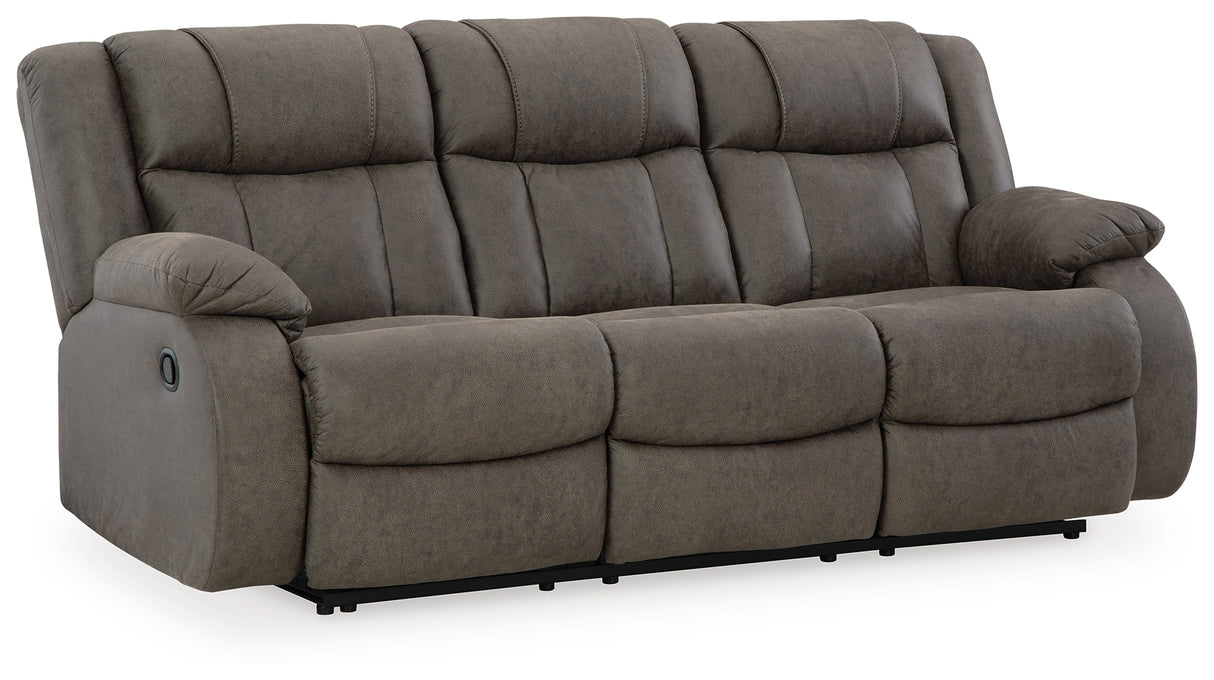 First Base Reclining Sofa (Color: Gunmetal)