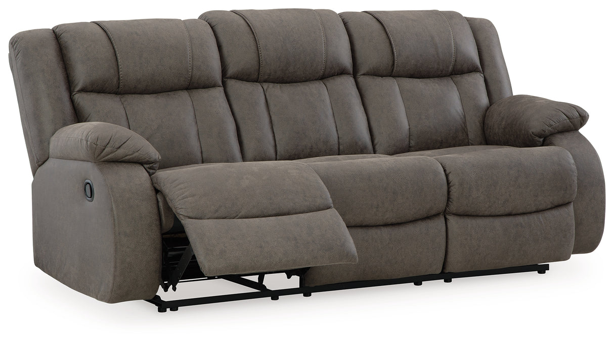 First Base Reclining Sofa (Color: Gunmetal)