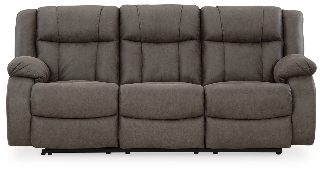 First Base Reclining Sofa (Color: Gunmetal)