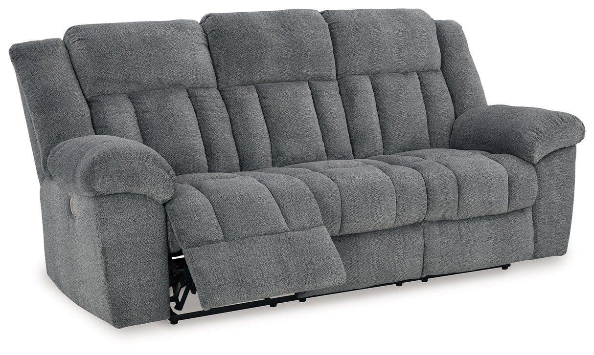 Tip-Off Power Reclining Sofa (Color: Slate)