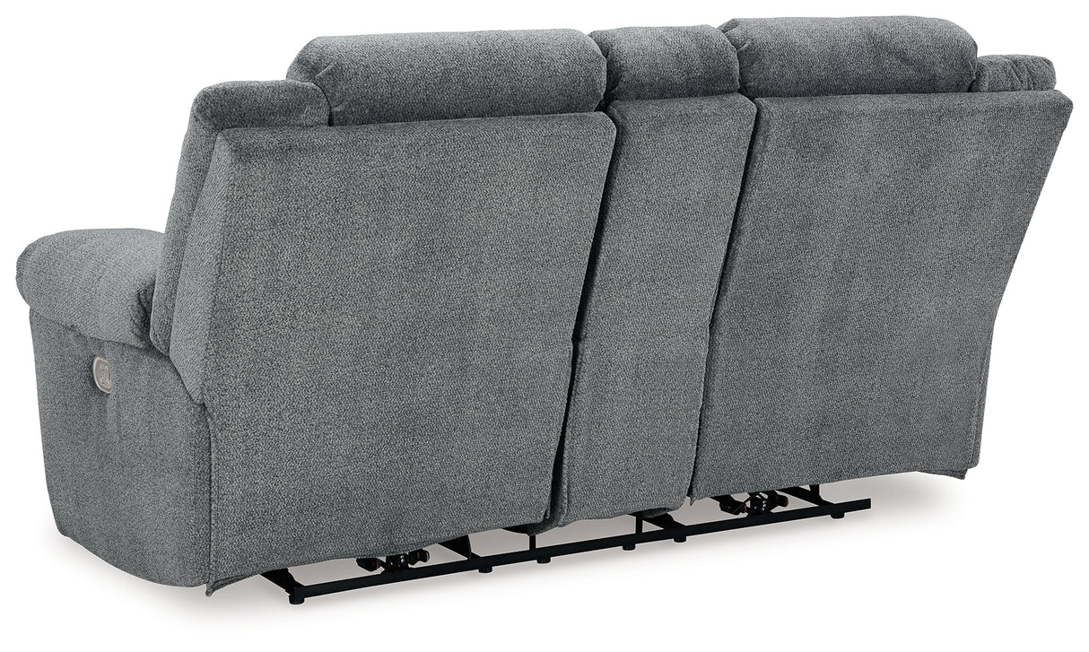Tip-Off Power Reclining Loveseat (Color: Slate)