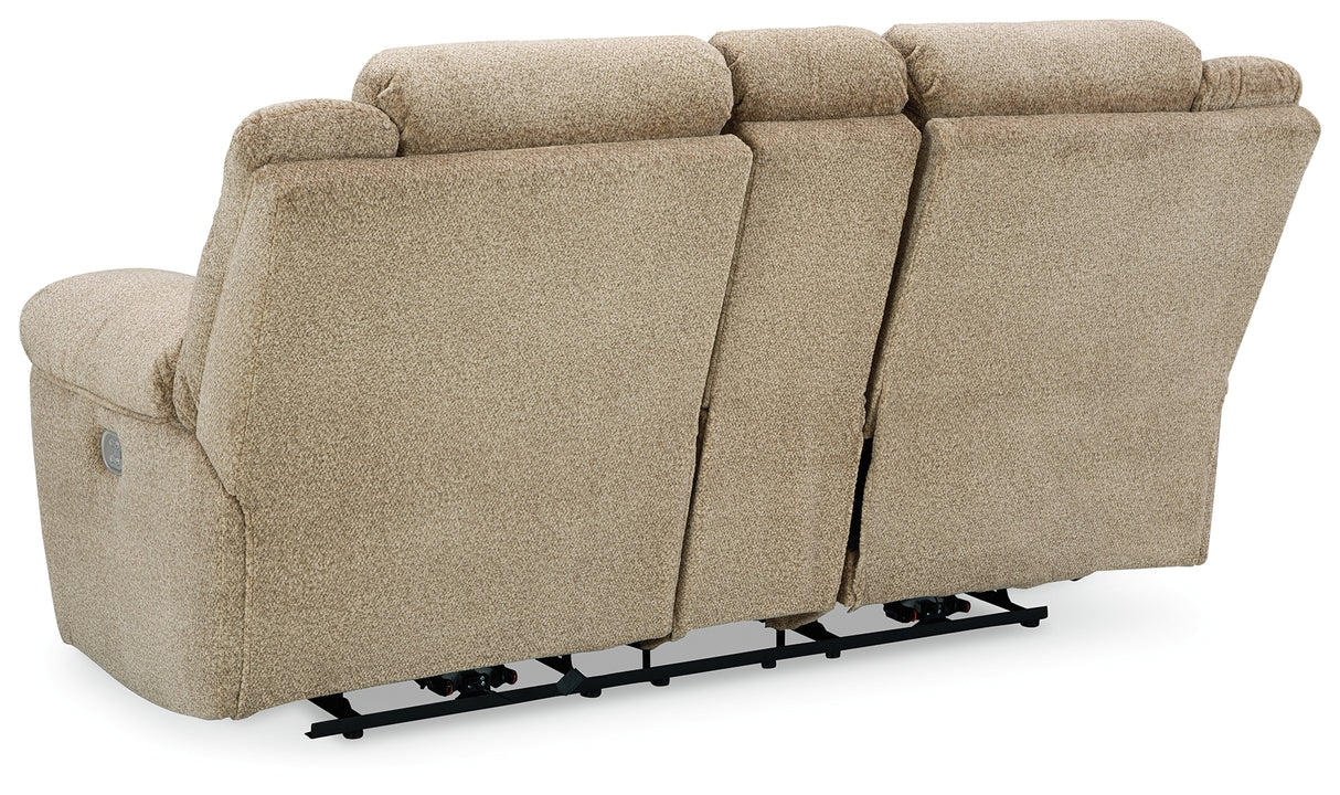 Tip-Off Power Reclining Loveseat (Color: Wheat)