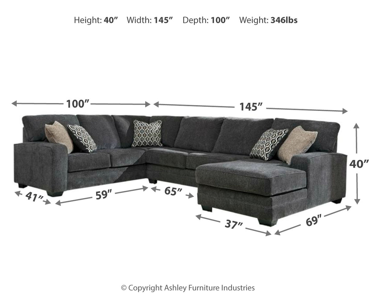 Tracling 3-Piece Sectional with Chaise (Sectional Orientation: Right Arm Facing)