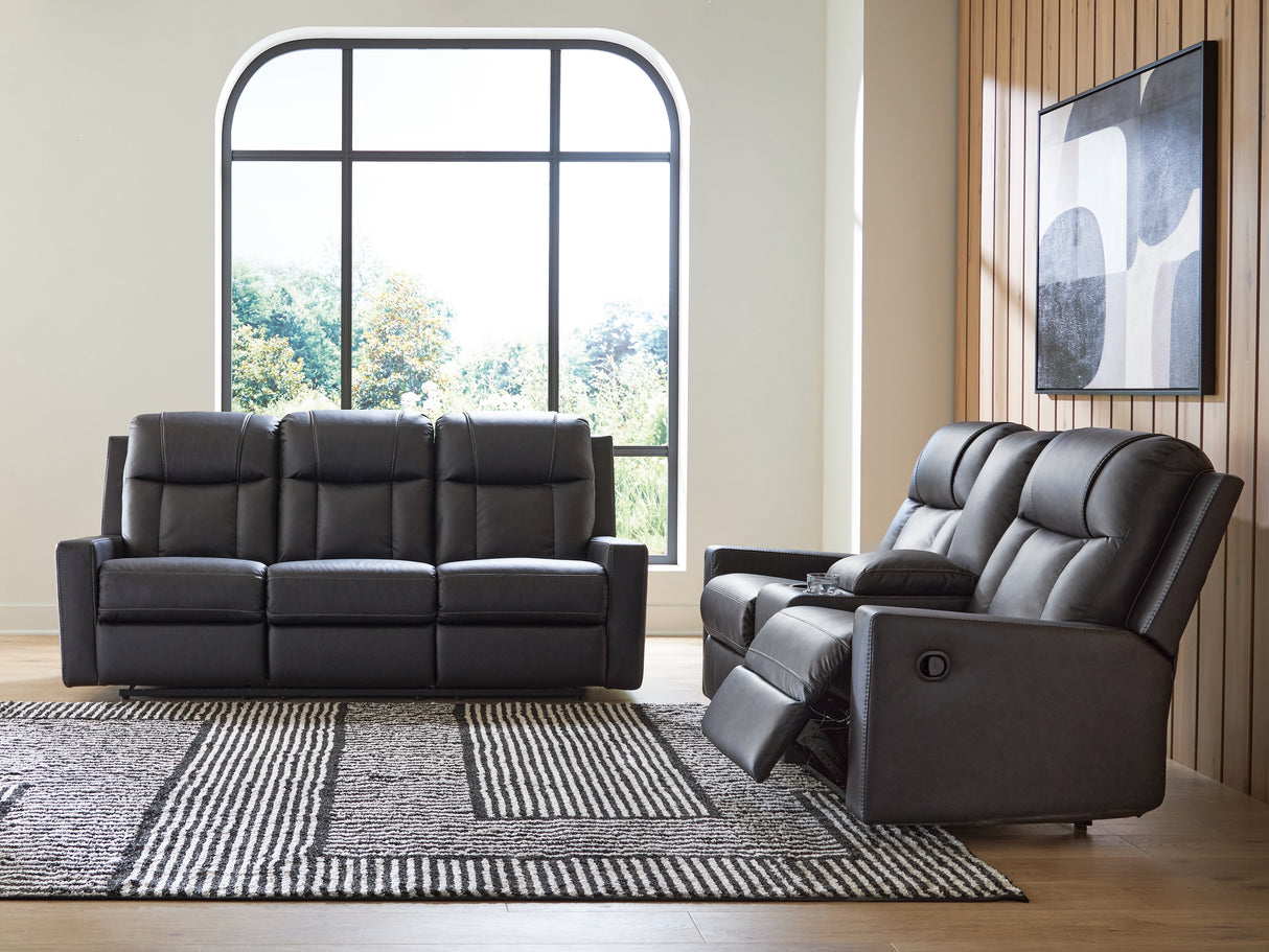 Mackmenville 2-Piece Reclining Sofa and Reclining Loveseat with Console