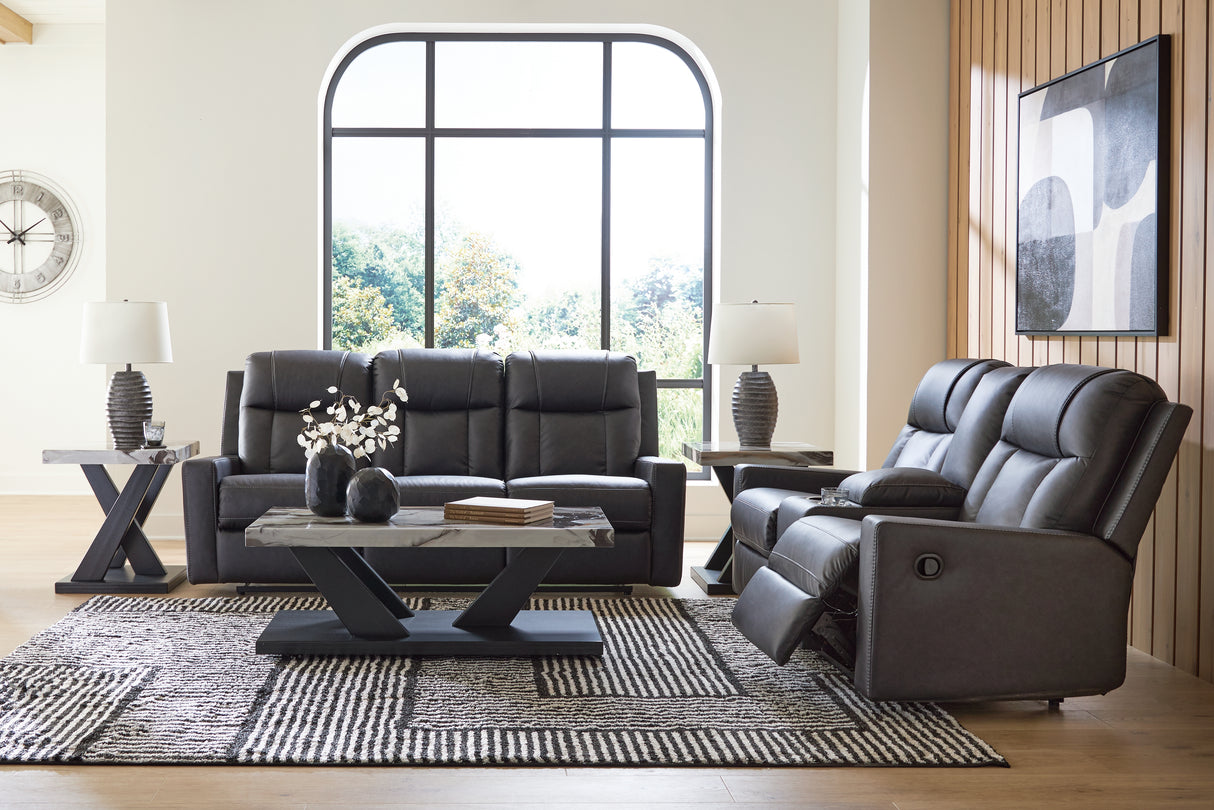 Mackmenville 2-Piece Reclining Sofa and Reclining Loveseat with Console