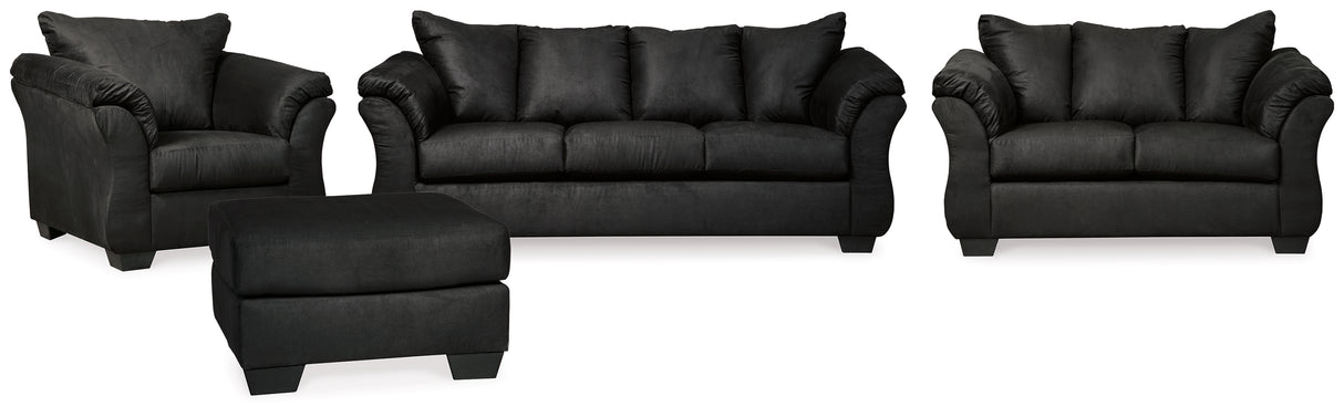 Darcy 4-Piece Sofa, Loveseat, Chair and Ottoman (Ottoman, Chair, Sofa, Loveseat)