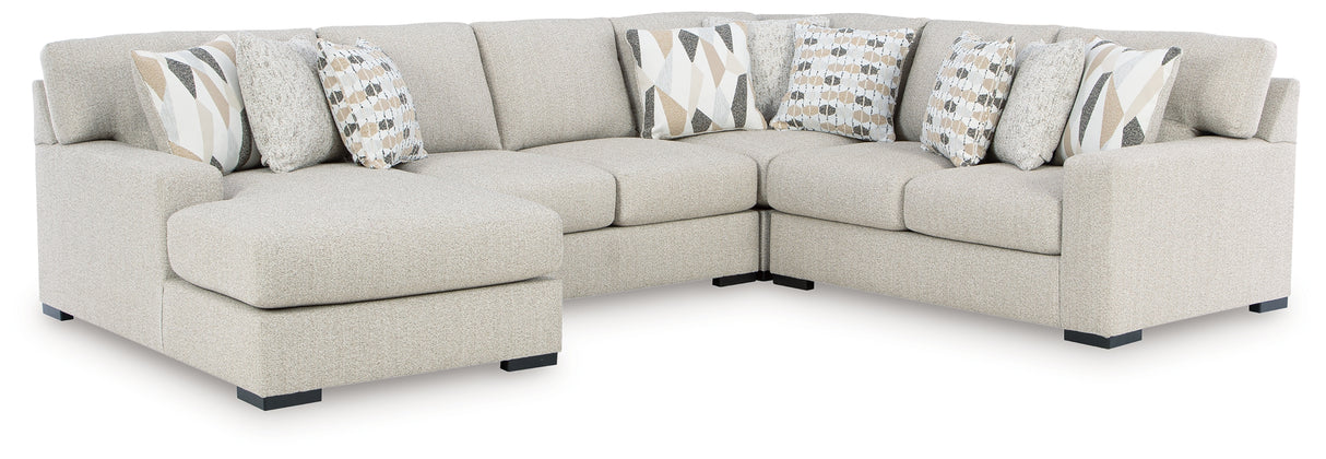 Laurelgrove Sectional with Chaise (Configuration: 4-Piece (Left-Arm Facing Corner Chaise, Armless Loveseat, Right-Arm Facing Loveseat, Wedge))