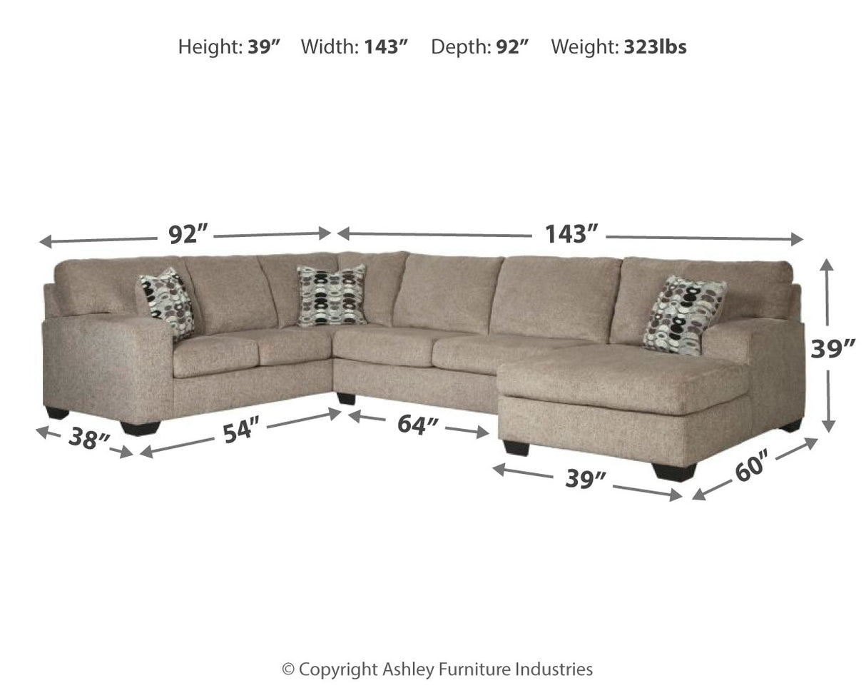 80702 4-Piece Sectional with Ottoman (Ballinasloe Oversized Ottoman, Ballinasloe Right-Arm Facing Corner Chaise, Ballinasloe Armless Loveseat, Ballinasloe Left-Arm Facing Sofa)