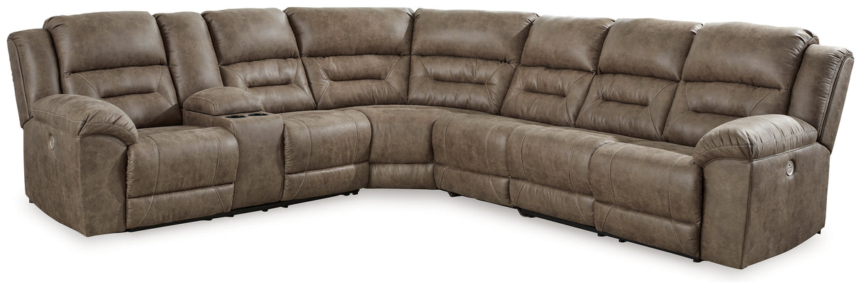 Ravenel 3-Piece Power Reclining Sectional (Configuration: 4-Piece (Ravenel Left-Arm Facing Power Reclining Loveseat with Console, Ravenel Armless Chair, Ravenel Right-Arm Facing Power Reclining Loveseat, Ravenel Wedge))