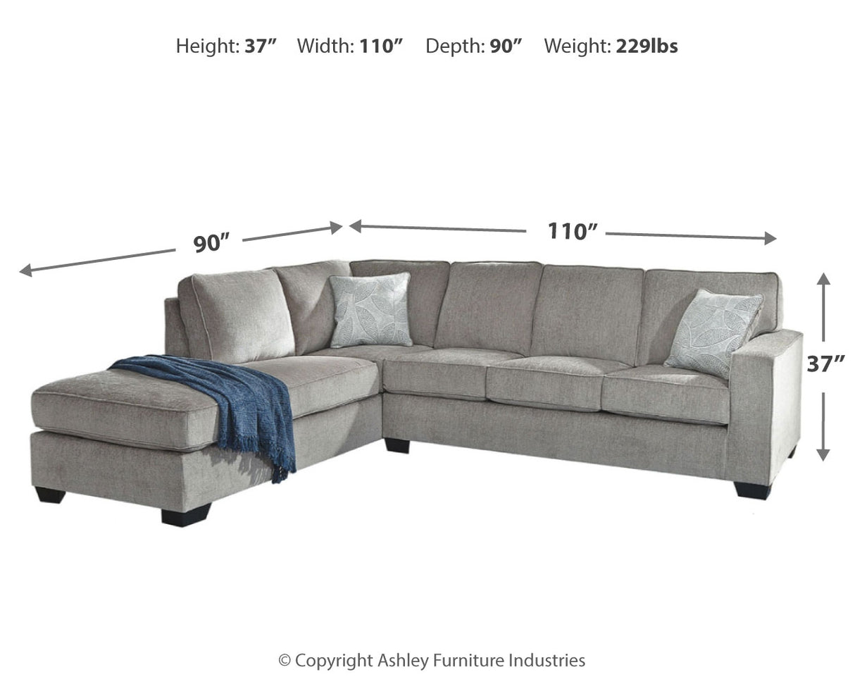 Altari 2-Piece Sectional with Chaise (Color: Alloy)