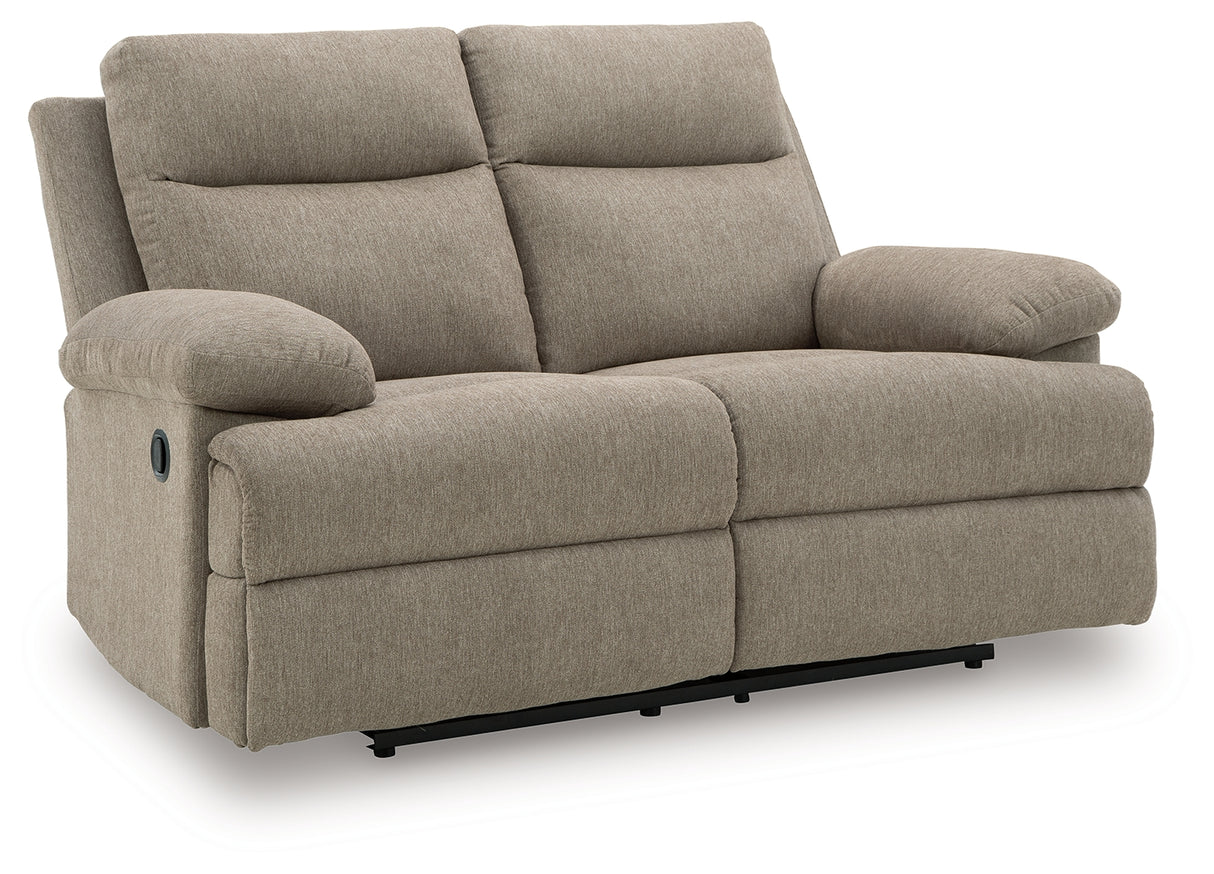Side-Swipe Reclining Loveseat (Color: Mocha)
