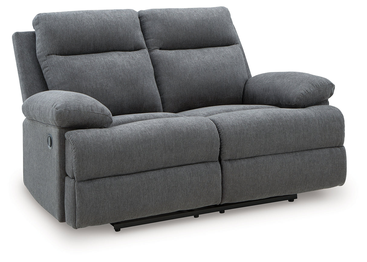 Side-Swipe Reclining Loveseat (Color: Charcoal)