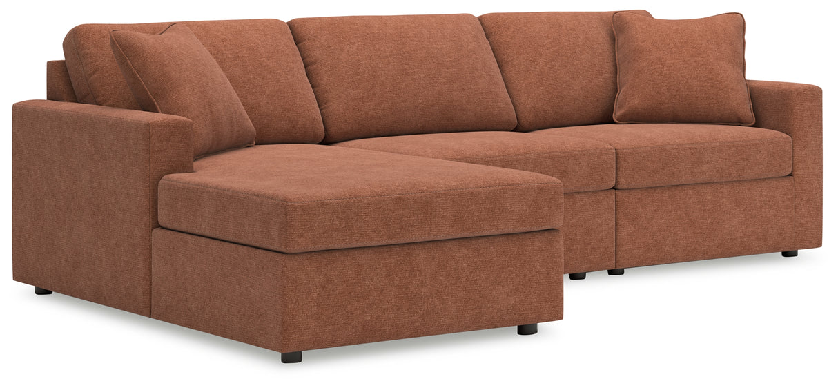 Modmax 3-Piece Sectional with Chaise (Color: Spice, Sectional Orientation: Left Arm Facing)