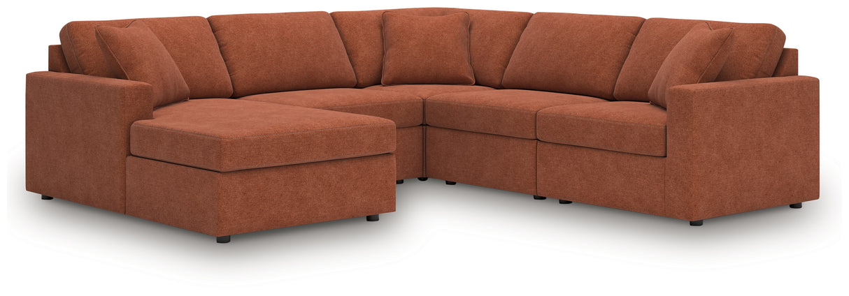 Modmax 5-Piece Sectional with Chaise (Color: Spice, Sectional Orientation: Left Arm Facing)