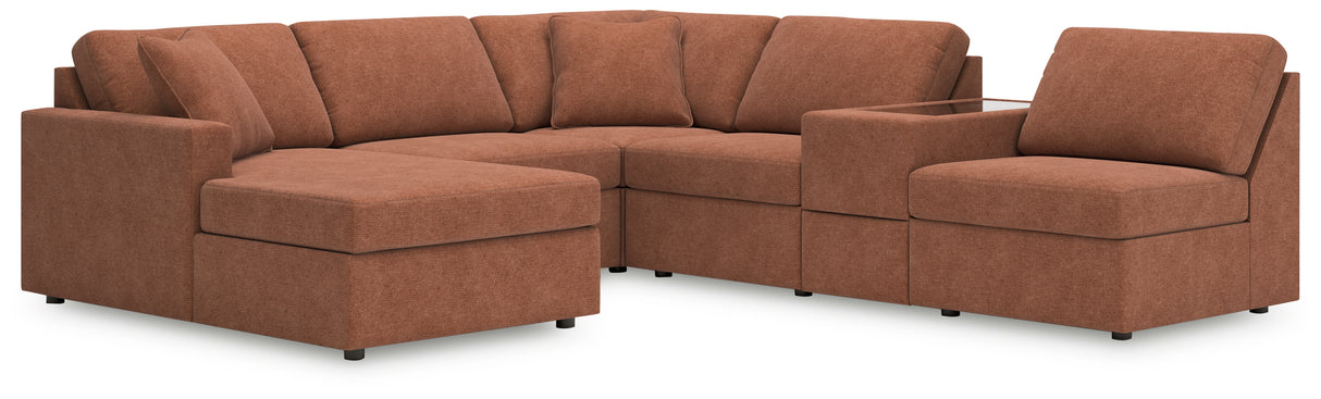Modmax 6-Piece Sectional with Chaise (Color: Spice, Sectional Orientation: Left Arm Facing)