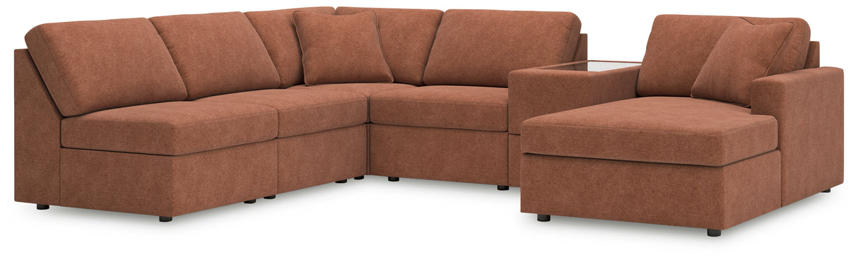 Modmax 6-Piece Sectional with Chaise (Color: Spice, Sectional Orientation: Right Arm Facing)