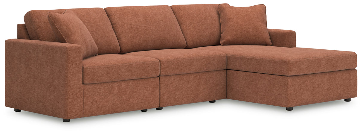 Modmax 3-Piece Sectional with Chaise (Color: Spice, Sectional Orientation: Right Arm Facing)