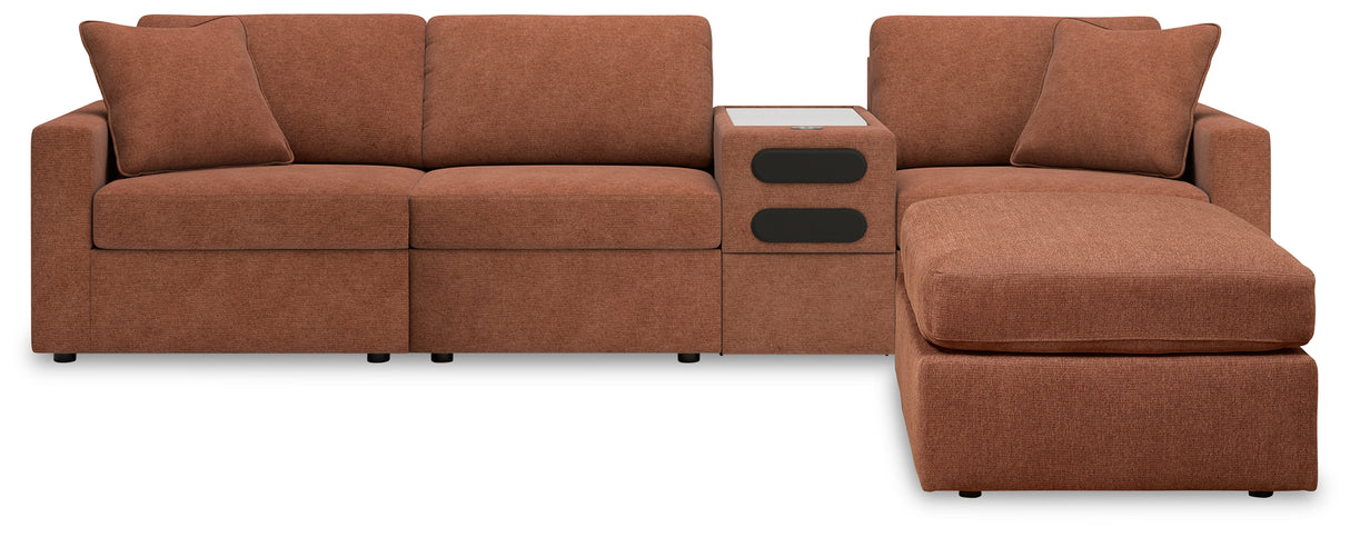 Modmax 5-Piece Sectional with Ottoman (Console with Audio System, Armless Chair, Left-Arm Facing Corner Chair, Right-Arm Facing Corner Chair, Oversized Accent Ottoman)