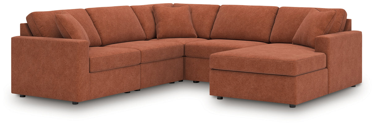 Modmax 5-Piece Sectional with Chaise (Color: Spice, Sectional Orientation: Right Arm Facing)